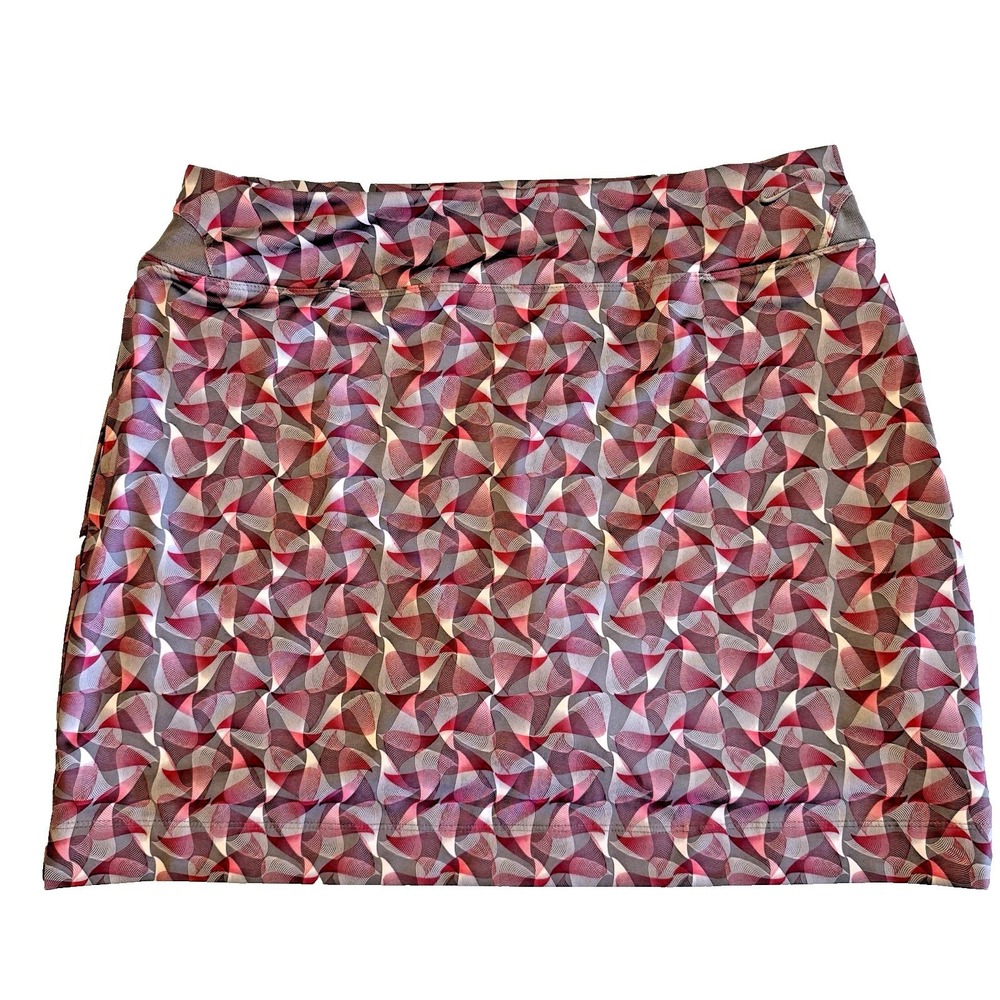 Nike Golf Tennis Skort Womens Medium‎ Grey Pink Geometric Dri-FIT Skirt Pockets